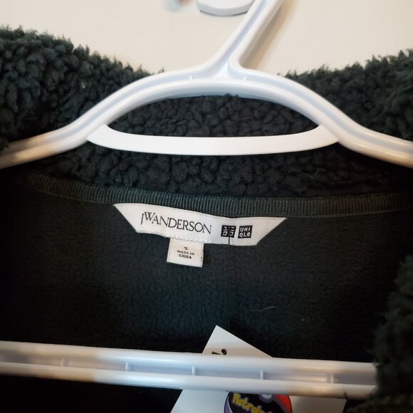 Uniqlo x JW Anderson oversized deep pile fleece jacket green size S - Picture 4 of 5